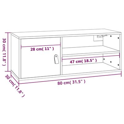 vidaXL Wall Cabinets 2 pcs Grey 80x30x30 cm Solid Wood Pine