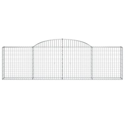 vidaXL Arched Gabion Baskets 9 pcs 300x30x80/100 cm Galvanised Iron