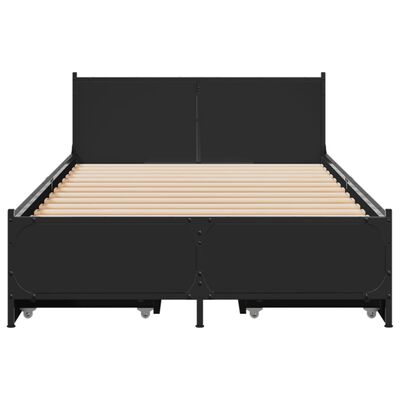 vidaXL Bed Frame with Drawers without Mattress Black 90x200 cm