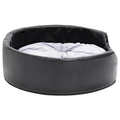 vidaXL Dog Bed Black and Grey 69x59x19 cm Plush and Faux Leather