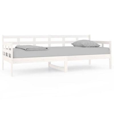 vidaXL Day Bed without Mattress White Solid Wood Pine 80x200 cm