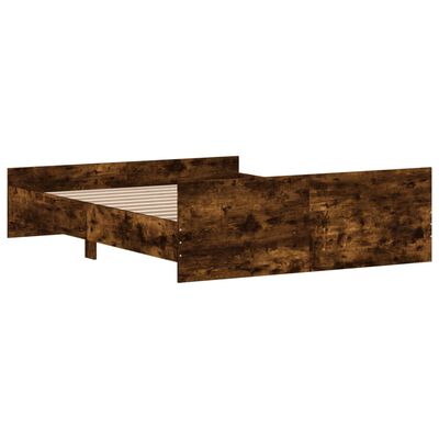 vidaXL Bed Frame without Mattress Smoked Oak 140x200 cm