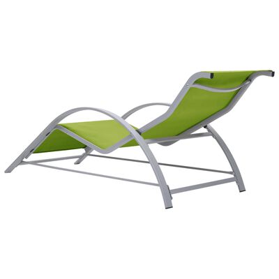 vidaXL Sunlounger Textilene and Aluminium Green