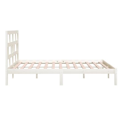 vidaXL Bed Frame without Mattress White Solid Wood Pine 200x200 cm (810038+814215)