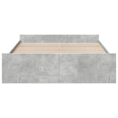 vidaXL Bed Frame with Drawers without Mattress Concrete Grey 140x200 cm