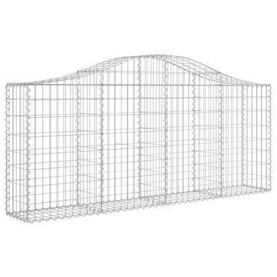 vidaXL Arched Gabion Baskets 6 pcs 200x30x80/100 cm Galvanised Iron