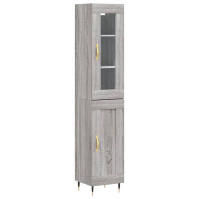 vidaXL Highboard Grey Sonoma 34.5x34x180 cm Engineered Wood