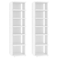 vidaXL Shoe Cabinets 2 pcs White 27.5x27x102 cm Engineered Wood