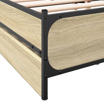 vidaXL Bed Frame with Drawers without Mattress Sonoma Oak 120x190 cm Small Double