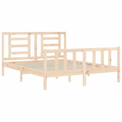 vidaXL Bed Frame without Mattress King Size Solid Wood Pine