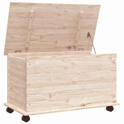 vidaXL Storage Chest with Wheels ALTA 73x39.5x44 cm Solid Wood Pine