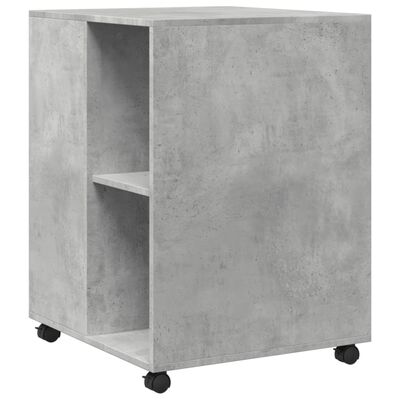 vidaXL Side Table with Wheels Concrete Grey 55x60x78 cm Engineered Wood