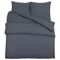 vidaXL Duvet Cover Set Anthracite 135x200 cm Cotton