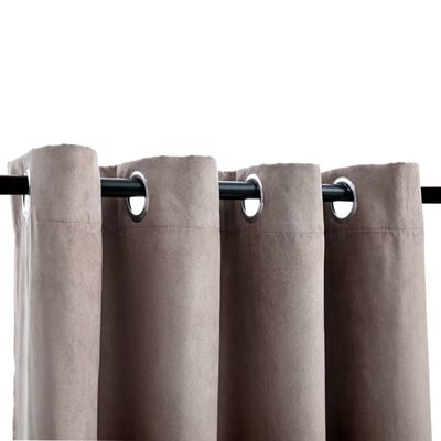 vidaXL Blackout Curtains with Metal Rings 2 pcs Taupe 140x245 cm