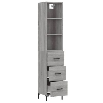 vidaXL Highboard Grey Sonoma 34.5x34x180 cm Engineered Wood