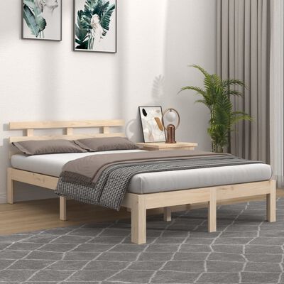 vidaXL Bed Frame without Mattress Solid Wood 150x200 cm King Size