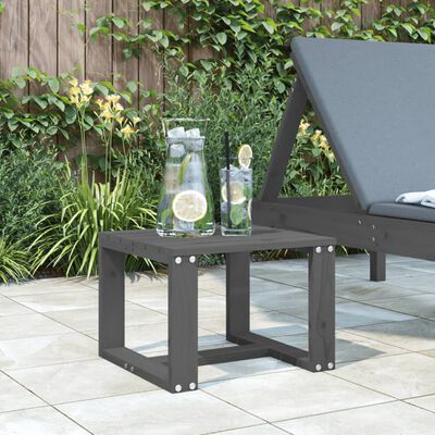 vidaXL Garden Side Table Grey 40x38x28.5 cm Solid Wood Pine