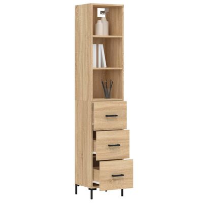 vidaXL Highboard Sonoma Oak 34.5x34x180 cm Engineered Wood