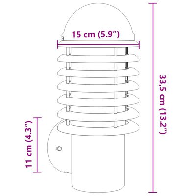 vidaXL Outdoor Wall Light Silver Stainless Steel