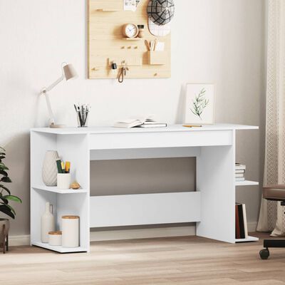 vidaXL Desk White 140x50x75 cm Engineered Wood