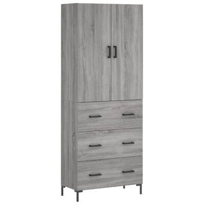 vidaXL Highboard Grey Sonoma 69.5x34x180 cm Engineered Wood