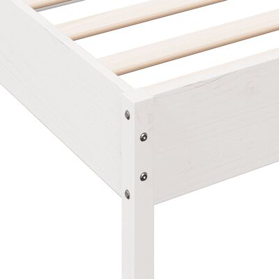 vidaXL Bed Frame without Mattress White 75x190 cm Small Single Solid Wood Pine