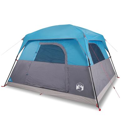 vidaXL Camping Tent Cabin 4-Person Blue Waterproof