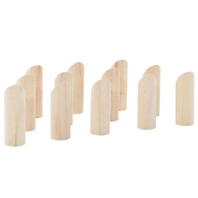 vidaXL 13 Piece Number Kubb Game Set with Carrying Bag Solid Pine Wood