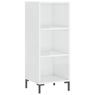 vidaXL Highboard High Gloss White 34.5x34x180 cm Engineered Wood