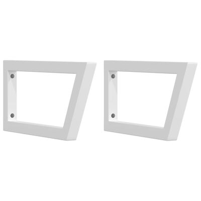 vidaXL Shelf Brackets for Washbasin 2 pcs White Trapezium Steel