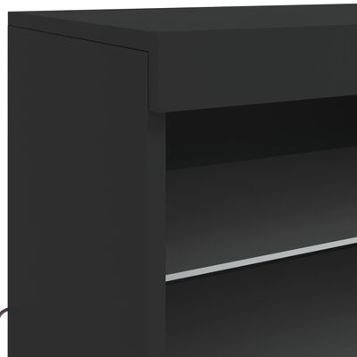 vidaXL Sideboard with LED Lights Black 60.5x37x67 cm