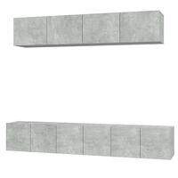 vidaXL 5 Piece TV Cabinet Set Concrete Grey Engineered Wood