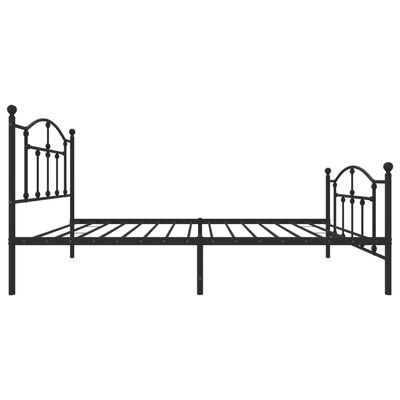 vidaXL Metal Bed Frame without Mattress with Footboard Black 100x190 cm