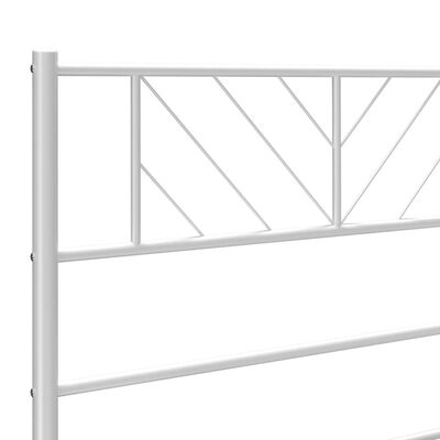 vidaXL Metal Bed Frame without Mattress with Headboard White 100x200 cm