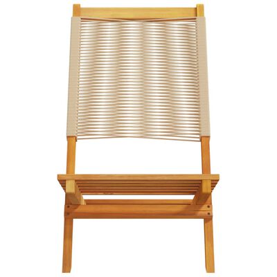 vidaXL Garden Chairs 2 pcs Beige Solid Wood Acacia and Polypropylene