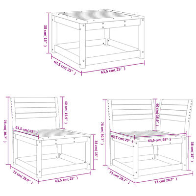 vidaXL 6 Piece Garden Sofa Set Wax Brown Solid Wood Pine