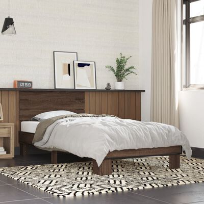 vidaXL Bed Frame without Mattress Brown Oak 100x200 cm