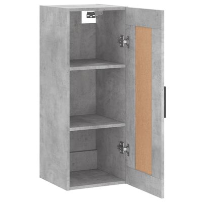 vidaXL Wall Mounted Cabinet Concrete Grey 34.5x34x90 cm Engineered Wood