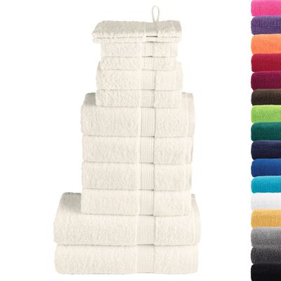 vidaXL 12 Piece Premium Towel Set SOLUND Cream 600 gsm