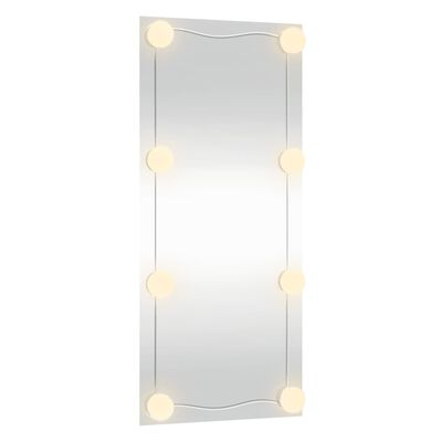 vidaXL Wall Mirror with LED Lights 40x80 cm Glass Rectangle