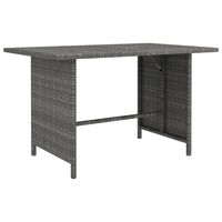 vidaXL Garden Dining Table Grey 110x70x65 cm Poly Rattan