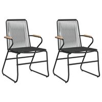 vidaXL Garden Chairs 2 pcs Black 58x59x85.5 cm PVC Rattan