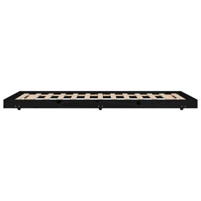 vidaXL Bed Frame without Mattress Black 100x200 cm Solid Wood Pine