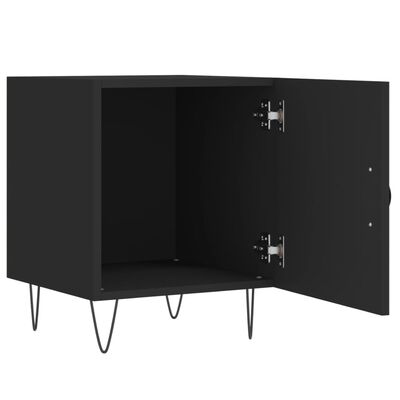 vidaXL Bedside Cabinet Black 40x40x50 cm Engineered Wood