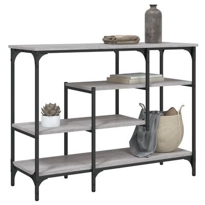 vidaXL Console Table with Shelves Grey Sonoma 100x35x75 cm