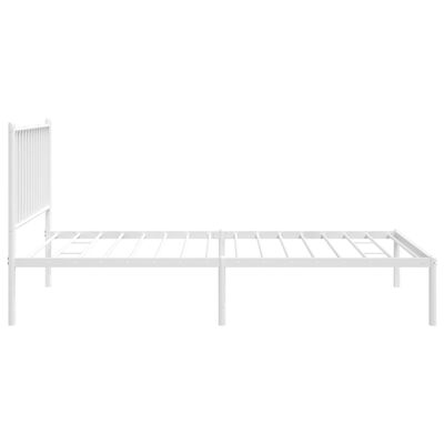 vidaXL Metal Bed Frame without Mattress with Headboard White 100x190 cm