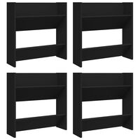 vidaXL Wall Shoe Cabinets 4 pcs Black 60x18x60 cm Engineered Wood