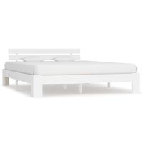 vidaXL Bed Frame White Solid Pine Wood 160x200 cm