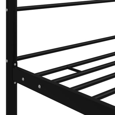 vidaXL Canopy Bed Frame without Mattress Black Metal 120x200 cm