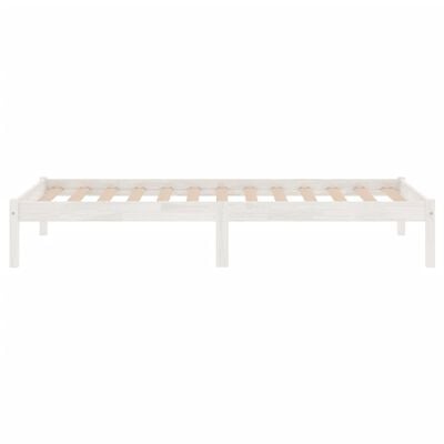 vidaXL Bed Frame without Mattress White Solid Wood 100x200 cm